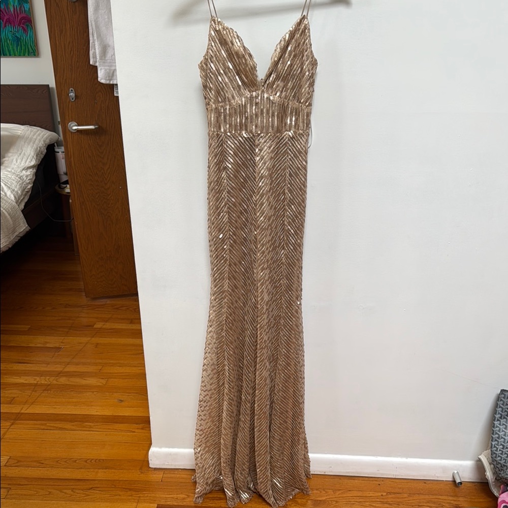Gold sequin dress
